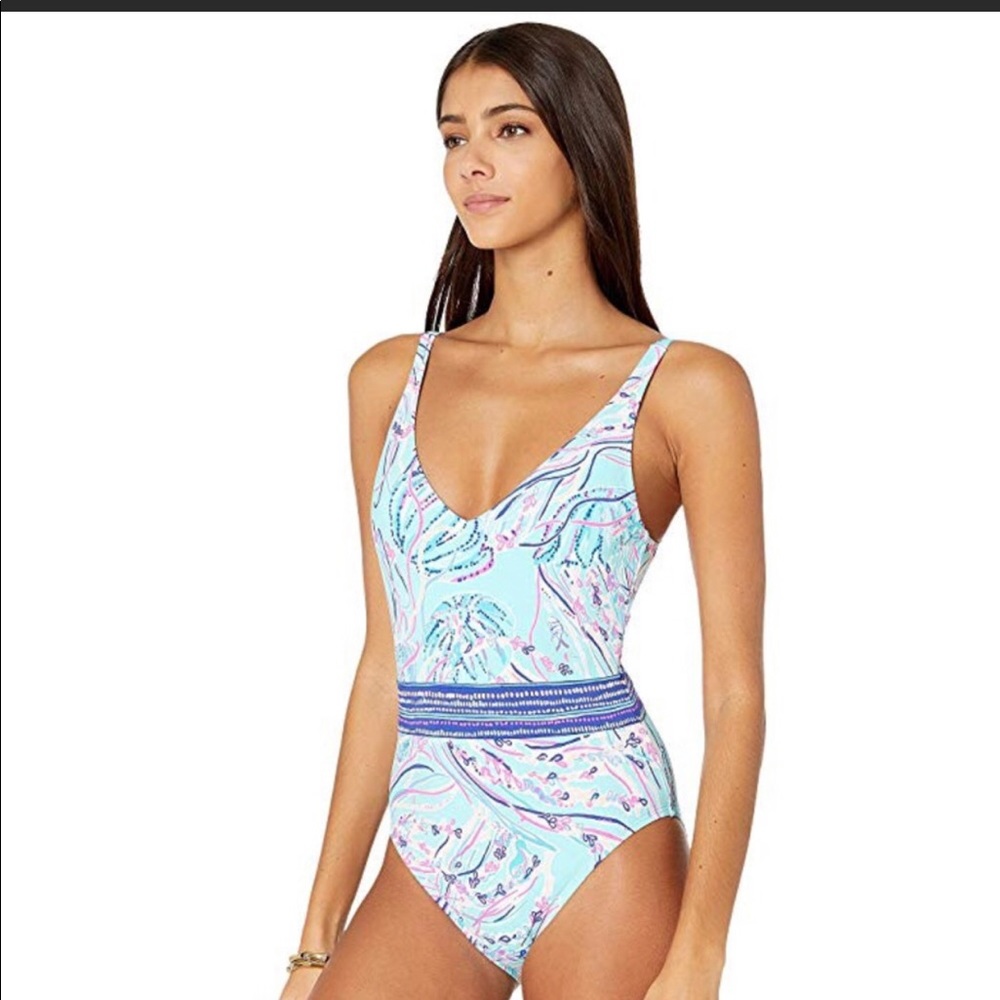 Lilly Pulitzer Riya One Piece Swimsuit NWT Sz 2 - Picture 2 of 10